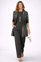 Vera | Black & Silver Paisley Three-Piece Set