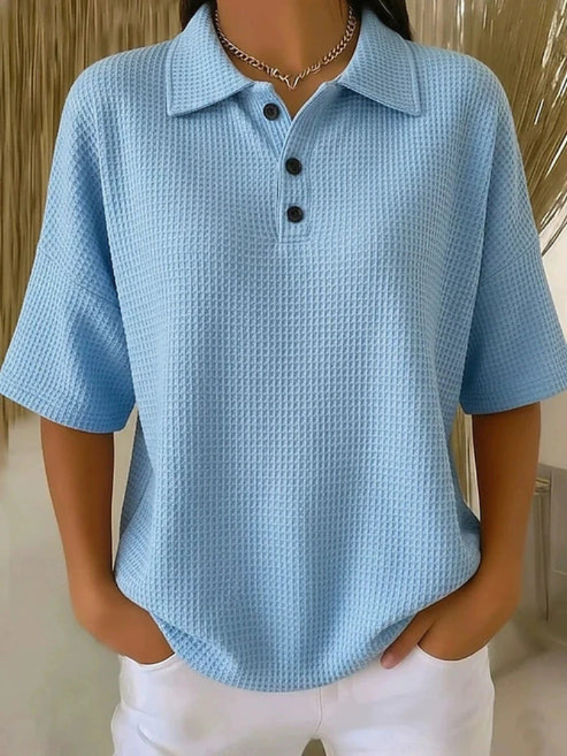 Peggie™ | Comfortable Waffle Polo