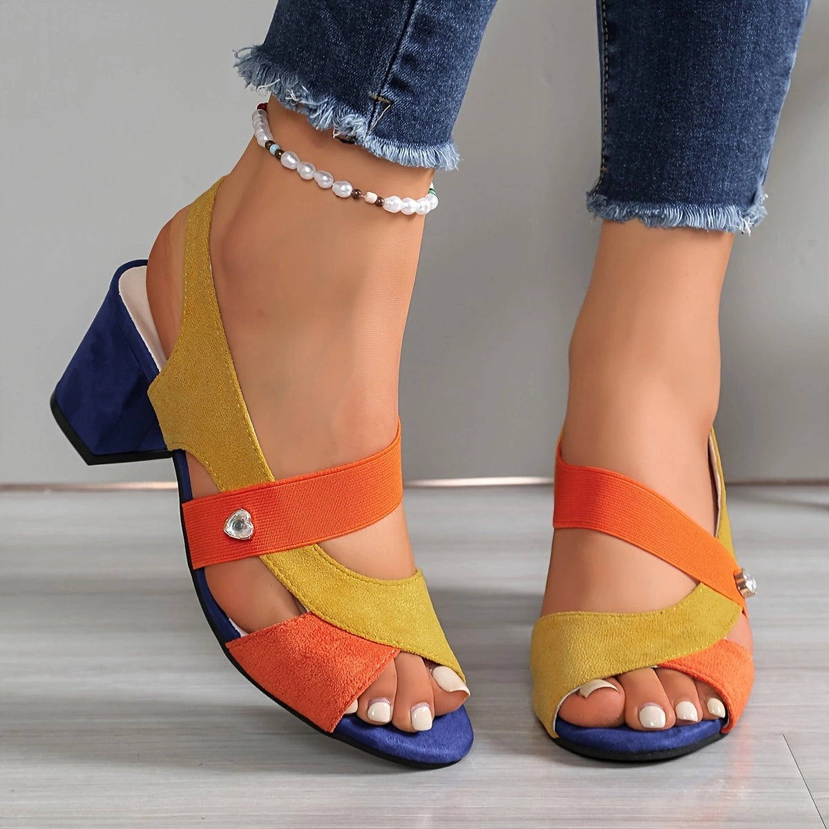Elara | Women's Cross Strap Block Heel Pumps
