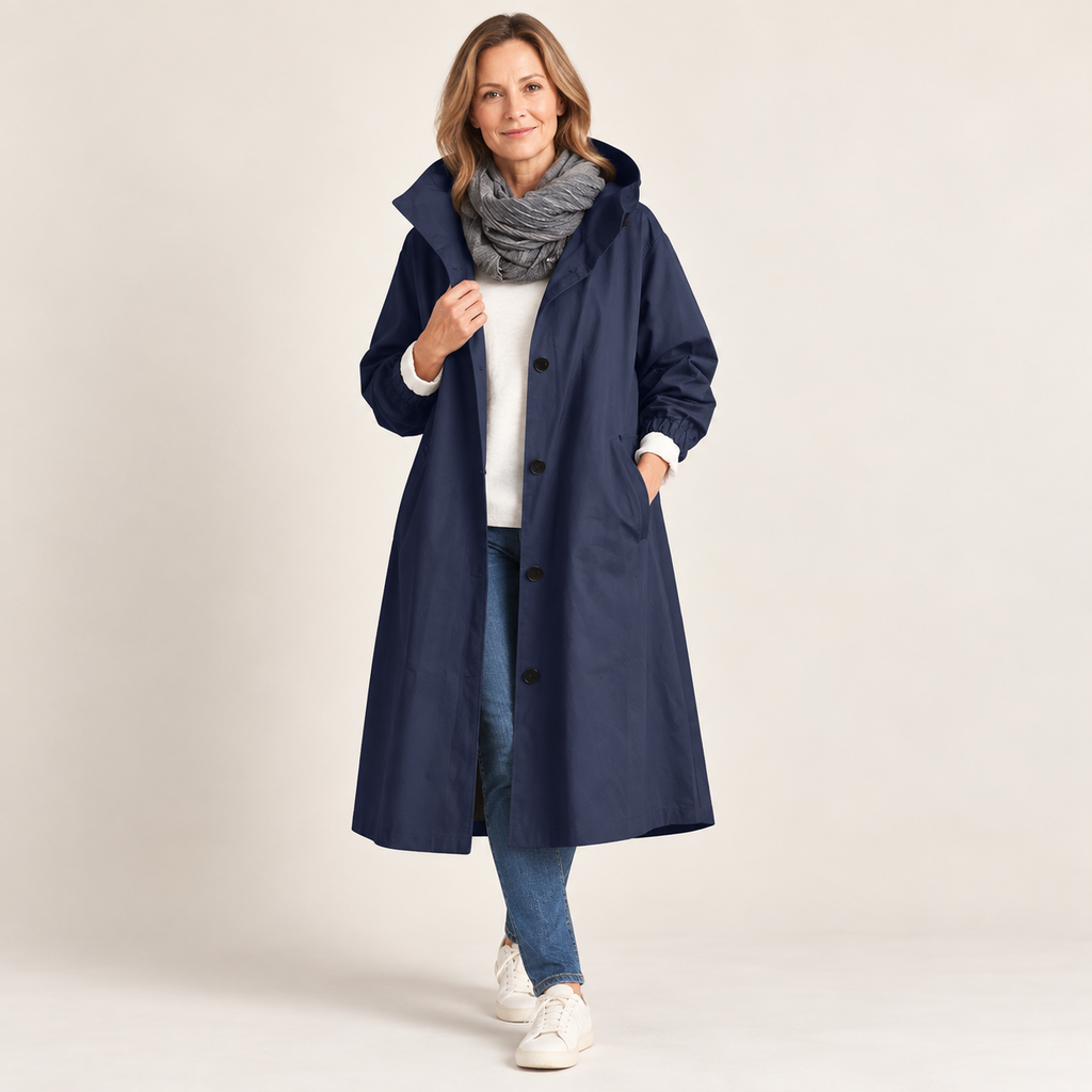 Catherine | Hooded Longline Trench Coat