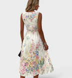 Kim - Sleeveless Floral Midi Dress