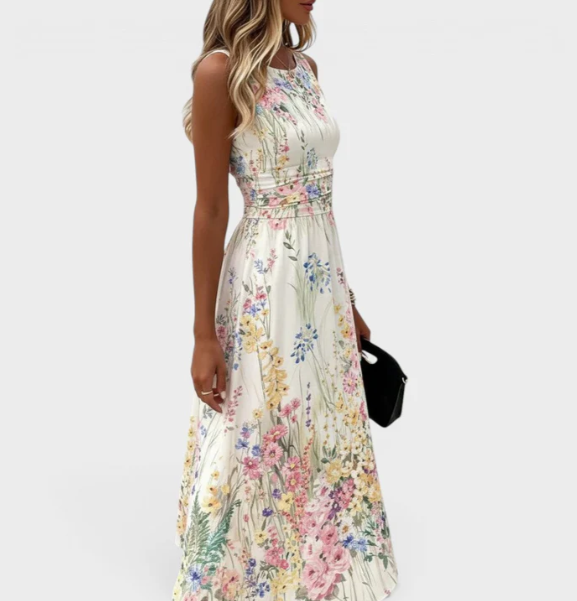 Kim - Sleeveless Floral Midi Dress