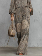 Camila | Lantern-Sleeve Top & Wide-Leg Trousers Set