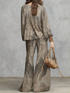 Camila | Lantern-Sleeve Top & Wide-Leg Trousers Set