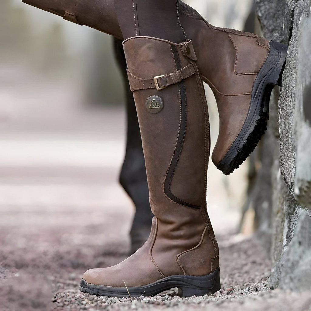 Cataleya | Knee High Riding Boots with Buckle Strap for Women