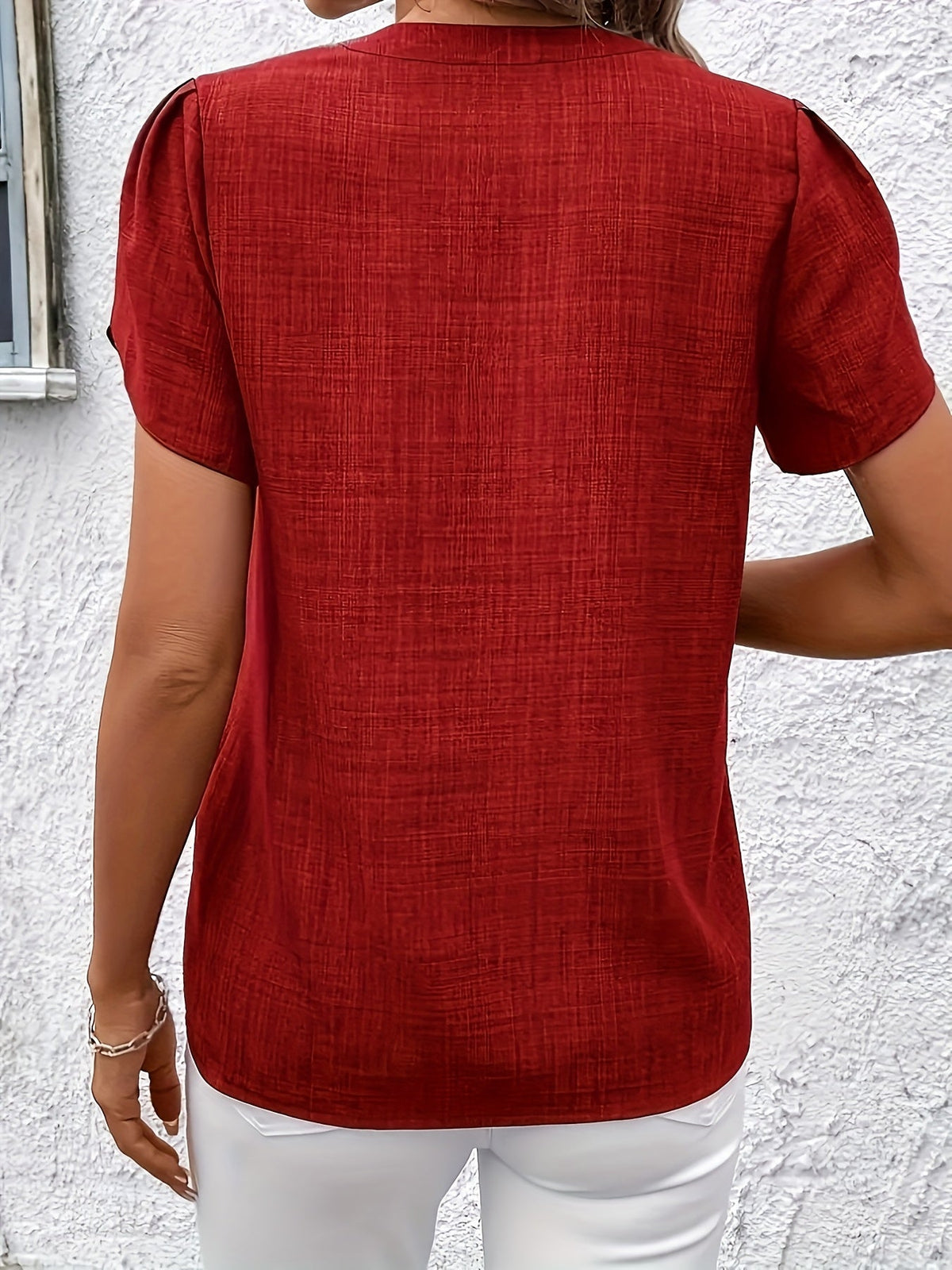 Delilah | Petal Sleeve V-Neck Blouse