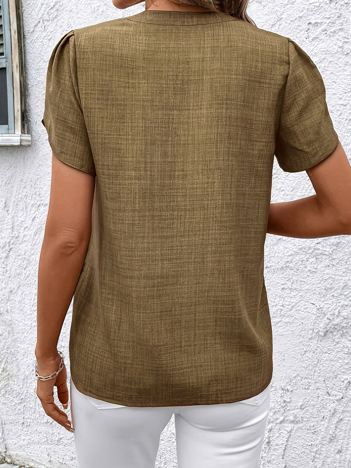 Delilah | Petal Sleeve V-Neck Blouse
