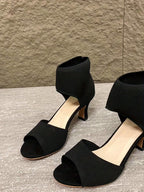 Camille | Women's Stretch Open Toe Heeled Pumps